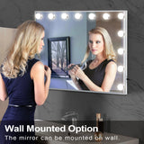 Mirror Rectangle  Hollywood LED Vanity White Silver Wall Mirror 46 x 12 x 58 cm.
