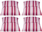Cushion Pillow Covers Pack of 4 Fuchsia 50x50cm Striped