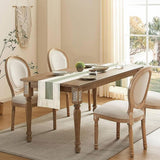 Cotton Linen Table Runner with Knot Tassel Bed End Towel Long Tablecloth Mat - Beige