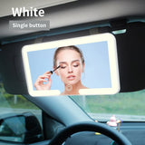 Car Sun Visor Makeup Mirror with LED Light and button - Tri-Color, Touch Control
