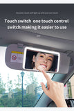 Car Sun Visor Makeup Mirror with LED Light and button - Tri-Color, Touch Control