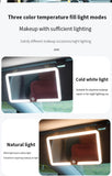 Car Sun Visor Makeup Mirror with LED Light and button - Tri-Color, Touch Control