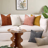 Yellow Chenille Crosshatch Textured Pillow Covers Set of 2 - Modern Minimalist Sofa Bed Cushion Covers 45x45cm & 30x50cm(without pillow core)