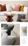 Brick Red Chenille Crosshatch Textured Pillow Covers Set of 2 - Modern Minimalist Sofa Bed Cushion Covers 45x45cm & 30x50cm(without pillow core)