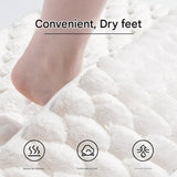 Luxury Plush Memory Foam Bath Mat with Foot Drying Panel - Super Absorbent & Non-Slip Bathroom Rug(Paw gray)