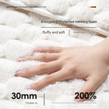 Luxury Plush Memory Foam Bath Mat with Foot Drying Panel - Super Absorbent & Non-Slip Bathroom Rug(Paw gray)