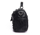 Women's Black Studded Handbag Shoulder Bag with Rivets