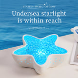 Starfish Water Ripple Projection Lamp 7-Colors Rechargeable - Ambiance Night Light