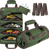Utility Bag Black Roll-Up Tool Organizer - Detachable Multi-Purpose for tradies