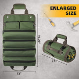 Utility Bag Black Roll-Up Tool Organizer - Detachable Multi-Purpose for tradies