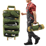 Utility Bag Black Roll-Up Tool Organizer - Detachable Multi-Purpose for tradies