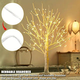 Night Light Decor 144 LEDS Birch Tree Lamp with Bendable Branches Style - Warm White Romantic Decorative