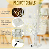 Night Light Decor 144 LEDS Birch Tree Lamp with Bendable Branches Style - Warm White Romantic Decorative