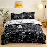 Bedding 4-Piece Black Soft-Touch Brushed Bedding Set for 1.8M Bed: 200 x 230 CM Duvet Cover,