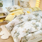 Bedding 4-Piece Black Soft-Touch Brushed Bedding Set for 1.8M Bed: 200 x 230 CM Duvet Cover,