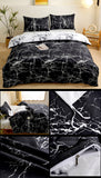 Bedding 4-Piece Black Soft-Touch Brushed Bedding Set for 1.8M Bed: 200 x 230 CM Duvet Cover,