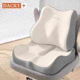Cushion with Lumbar Support 2-piece Off-White Ergonomic Memory Foam Seat