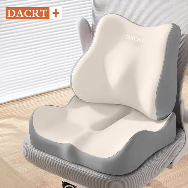 Cushion with Lumbar Support 2-piece Off-White Ergonomic Memory Foam Seat