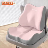 Cushion with Lumbar Support 2-piece Off-Pink Ergonomic Memory Foam Seat Cushion