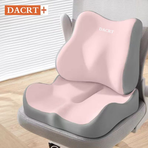 Cushion with Lumbar Support 2-piece Off-Pink Ergonomic Memory Foam Seat Cushion