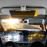 2-in-1 Car Anti-Glare Visor Extender – Day & Night Driving HD Goggles and Shield for Sun Blinding High Beams Fog & Snow Reflection Protection