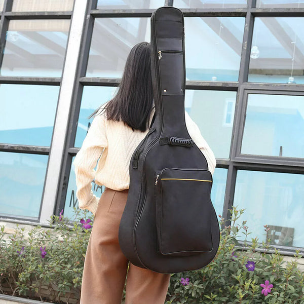 Guitar Case Soft Black Case as Backpack too, Padded, pockets and Straps