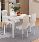 Dining Chairs and Table White Dining Set 4 Chair Set Of 5 Wooden Top