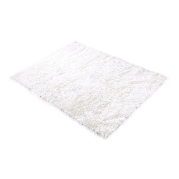 Rug Soft Rug Shaggy  Bedroom Living Room Mat 160X230 White (IDRO)