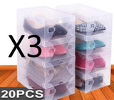 Shoe Storage Boxes Transparent Set 20/40/80 Shoe Easy Store And See Whats Inside