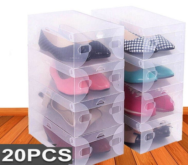 Shoe Storage Boxes Transparent Set 20/40/80 Shoe Easy Store And See Whats Inside