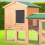 Cage Pets Wooden Pet Rabbit Easy Clean Safe Modern Large Safe wood color