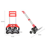 Trolley Climbing Trolley Aluminium Folding for Stair with 6 Wheels Hand Cart Climb Steps Portable (idro)