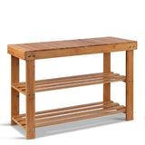 Storage and Seat Shoe Rack Wooden Seat Bench Organiser Shelf Stool  70 x 46 x 25.5 cm