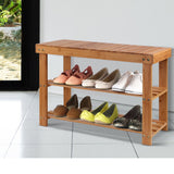 Storage and Seat Shoe Rack Wooden Seat Bench Organiser Shelf Stool  70 x 46 x 25.5 cm