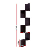 Bookcase Display Storage Stand  5 Lv Corner shelf Wall Shelf - Brown