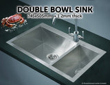 SINK 745x505mm in Stainless Steel plus Strainer waste for Topmount Kitchen Sink with Waste