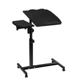 Desk Portable Wheels Stand Adjustable On Wheels Device Stand Rotating - Black