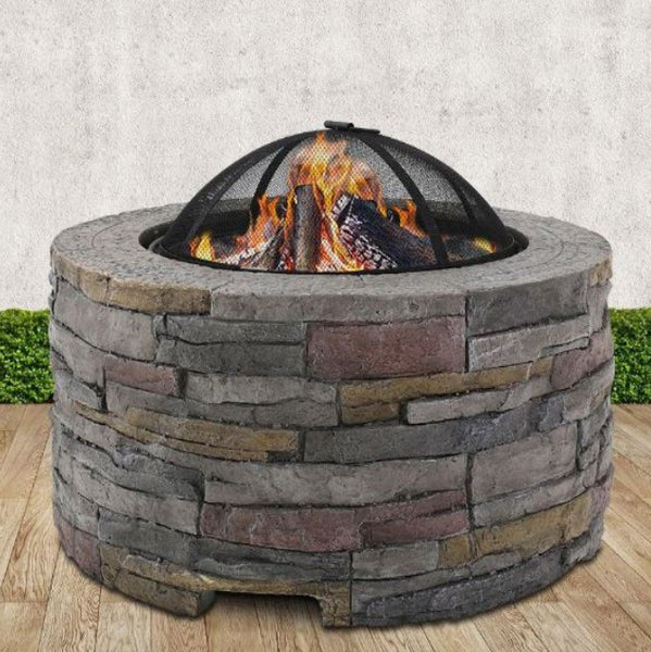 Fireplace Stone Look As  Fire Pit for Charcoal or wood fire Decor Heater