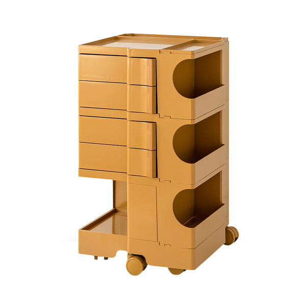 Trolley Mobile Storage Cart Shelf 5 Tier Drawer Yellow