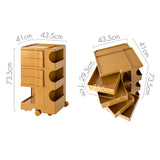 Trolley Mobile Storage Cart Shelf 5 Tier Drawer Yellow