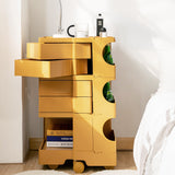 Trolley Mobile Storage Cart Shelf 5 Tier Drawer Yellow