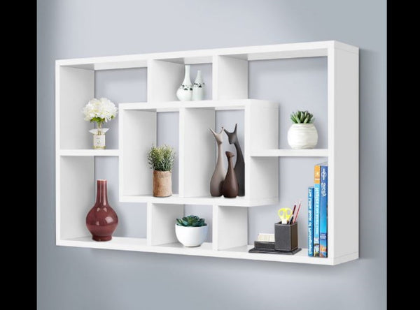 Shelves Display Style Floating Wall Mount Wall shelf Storage Bookshelf Rack White