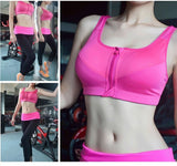 Sports Bra Women With  Front Zipper Fitness Shirt Push Up Plus Size S-XXXXXL