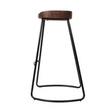 Stool Set of 2 Backless Wood Bar Stools 75cm - Black