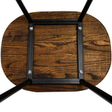 Stool Set of 2 Wood Backless Bar Stools 65cm - Black and Dark Natural