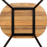 Stool Set of 2 Wood Backless Bar Stools 75cm - Black and Light Natural