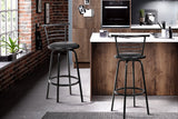 Stools x2 as set Set of 2 Bar Stools Kitchen stool  - Black and Steel