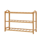 Shoe Rack Stackable 3 level Organiser Wooden Stand Shelf 3 Shelves 68cm x 26cm x 47cm