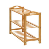 Shoe Rack Stackable 3 level Organiser Wooden Stand Shelf 3 Shelves 68cm x 26cm x 47cm