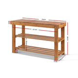 Storage and Seat Shoe Rack Wooden Seat Bench Organiser Shelf Stool  70 x 46 x 25.5 cm